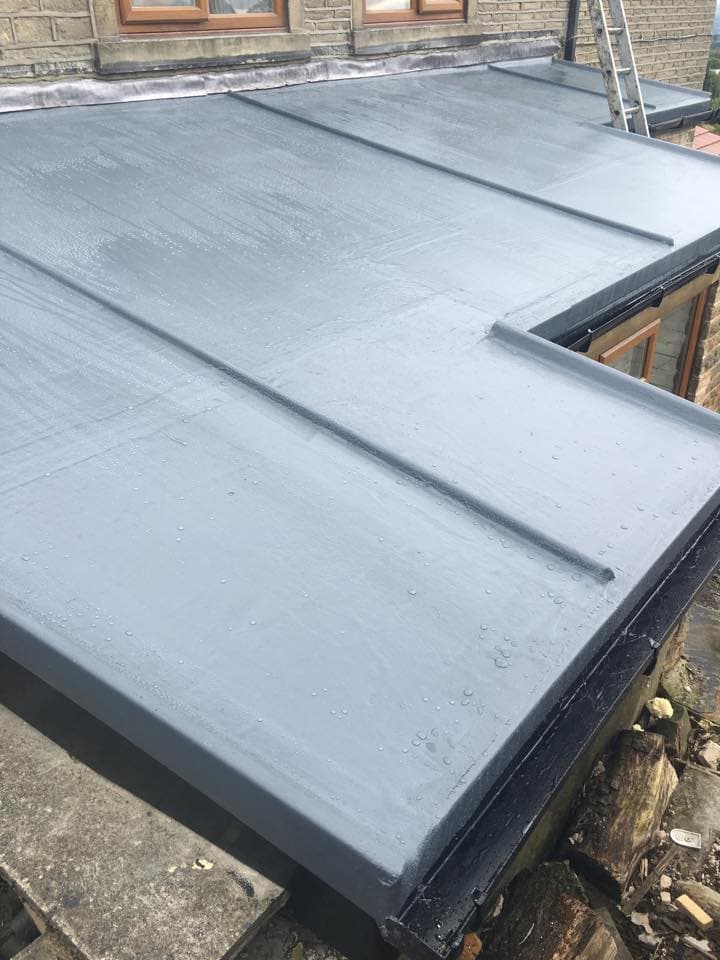A newly installed pitched tiled roof in Leeds